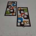 CroBlissful 2 Pcs Mid Century Wall Art Mid Century Modern Decor Elegance Wall Accents Wood Abstract Decor Geometric Panels for Interior Panel Wood Art for Home Living Room