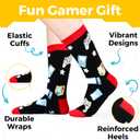 Novelty Gamers Socks Gifts For Christmas,Birthday,Video Game Gifts,Funny Saying Crew Socks for Men,Women and Teens (Black)