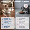 2 Pack Anti-Vomit Elevated Ceramic Cat Bowls with 2 Non-Slip Mats Ceramic Whisker-Friendly Tilted Orthopedic Feeding Set, Ideal for Senior Cats & Small Dogs