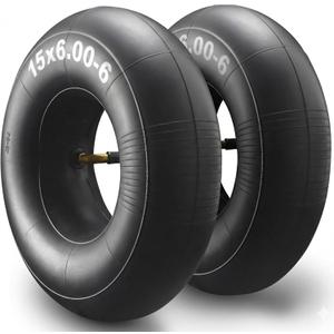 15x6.00-6" Inner Tubes, 2 Pack Heavy Duty 15x6-6 Replacement Tire Inner Tube with TR-13 Straight Valve Stem for Lawn Mower, Ride-on Mower, Yard Trailer, Tractor, ATVs, Go Karts, Golf Carts, etc