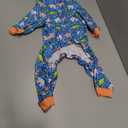 LovinPet Large Breed Dog Clothes Pajamas, Wound Care/Post Surgery Full Coverage Shirt, Dinosaur Land Blue Print, Lightweight Stretchy Knit Pullover Dog Onesie, Pet Pajamas for Dogs, Pet PJ's, XL (Orange)