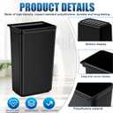 Briwooody 2 Pcs Large Capacity Trash Bins for Bussing Cart 22" H, 9" W, 13"L Attachable Trash Can Hauler for Rolling Utility Cart Accessories Wastebasket Polyethylene Plastic Restaurant Tub