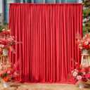 8 x 10ft Red Backdrop Curtains for Valentine's Day Red Photo Background Drapes No-Wrinkle Polyester Backdrop Curtain for Wedding Party Reception Prom Dj Set up Decor, 2 Panels (10'L x 4'W Each)