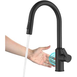 RKF Single-Handle Bathroom Sink Faucet, Swivel Spout, with Pop-up Drain with Overflow and Supply Hose,Bar Sink Faucet,Small Kitchen Faucet Tap,Matte Black,BF3501P-MB