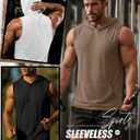 3 Pack Men's Workout Hooded Tank Tops Sleeveless Gym Hoodies Muscle Bodybuilding Cut Off Shirts (XXL)