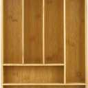 Heim Concept Drawer Organizer Bamboo Cutlery Tray Silverware Organizer/Utensil Holder, Drawer Dividers Organizer for Silverware, Flatware, Knives in Kitchen (Non-Expandable, 1PC)