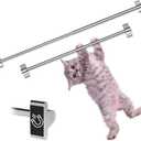 TidyFriend Magnetic Towel Holder for Refrigerator - 2 Pack Adjustable Towel Holder, Magnetic Towel Bar for Fridge, Kitchen Stove, Oven, Dishwasher, Sink Laundry Washing Machine (Modern Silver)