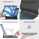 D DINGRICH Keyboard Case for iPad Pro 12.9 inch (3/4/5/6th Gen) & iPad Air 13 Inch (M3/M2) Magic Keyboard, Easy-Set Floating Cantilever Stand, Precision Multi-Touch Trackpad,Black