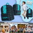 Minecraft Backpack for Boys Kids Teens Adjustable Straps Front Pocket Daypack Backpacks for Sports Gym School Gamer Gifts (Blue)