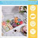 Dandat Rectangle Cake Stand with Lid Acrylic Dessert Display Case with Marble Base Multifunctional Serving Tray for Pastry, Charcuterie, Kitchen, Easter Party, 14.5 x 9 x 4.5 Inches(Marble Color)