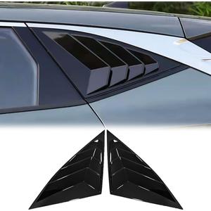 for Hyundai Tucson 2023 2022 Window Louvers Rear Side Window Louvers Air Vent Scoop Shades Cover Blinds Trim Exterior Accessories 2PCS(Bright Pitch Black)
