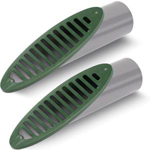 Yard Drain Emitter, 4in Green Angled Drainage Grate Yard for Sump Pump Discharge&Downspout Extensions,2PCS Angled Slope Pipe Grate for 4-Inch Connection,Reduce Stagnant Water