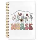 VIIJJUE Nurse Notebook, Nursing Notebook, Nurse Appreciation Gifts, Gift for Nurses, Nurse Supplies, Nurse Gifts for Women, Floral Nurse Hardcover Spiral Journal Notebook 5.5x8.3 Inch