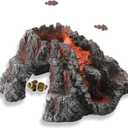 Volcano Shape Aquarium Decorations Cave| Resin Fish Tank Cave Ornaments| Fish Tank Bubbler Decorations| Fish Sleep Rest House| Aquarium Decoration Mountain