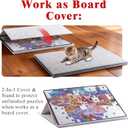 1000 Pieces Portable Jigsaw Puzzle Board with 6 Colored Sorting Trays, Tilting Puzzle Boards with 2-in-1 Stand & Cover, Lightweight Felt Jigsaw Table with Angle Adjustments (Light Gray), 30.7 20.9 0.47 in