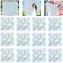 FUHSY 3D Flower Wall Backdrop 8 Packs 15x15 Inch Blue Artificial Flower Wall Decor Flower Panels Floral Backdrop for Anniversary Bridal Baby Shower Party Rose Wedding Photo Background