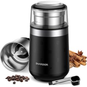 SHARDOR Super Silent Coffee Grinder, Herb, Spice, Electric Coffee Bean & Espresso Grinder with 1 Removable Stainless Steel Bowl (Gray)