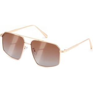 FEISEDY Vintage Polarized Aviator Sunglasses Men Women Classic American Gradient Lens UV400 Protection B0273 (Gold Framed and Gradient Brown Lens)