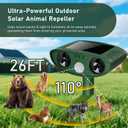 2026 Upgraded Ultrasonic Solar Animal Repellent Outdoor, Deer Repellent Devices Squirrel Cat Raccoon Rabbit Dog Deterrent with Motion Sensor for Yard Garden Lawn-2 Pack