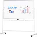 maxtek Rolling Whiteboard 72x40, Large Double-Sided White Board Dry Erase on Wheels, Giant Magnetic White Board Standing for Office, School, Home Office, Homeschool (Sliver)