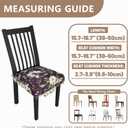 Stretch Dining Chair Seat Covers Set of 4,Dining Chair Slipcovers, Floral Printed Chair Covers,Soft Fabric Washable Upholstered Chair Seat Protector, No Rear Covers for Home Kitchen Dining Room