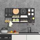 Pegboard Combination Kit, 8 Peg Boards and 30 Accessories Modular Hanging Black Pegboard for Wall, Office Organizer, Keys Holder, Nursery Storage, 44"x22"