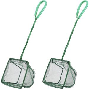 Pawfly Aquarium Fish Net with Braided Metal Handle Square Net with Soft Fine Mesh Sludge Food Residue Wastes Skimming Cleaning Net for Fish Tanks Small Koi Ponds and Pools