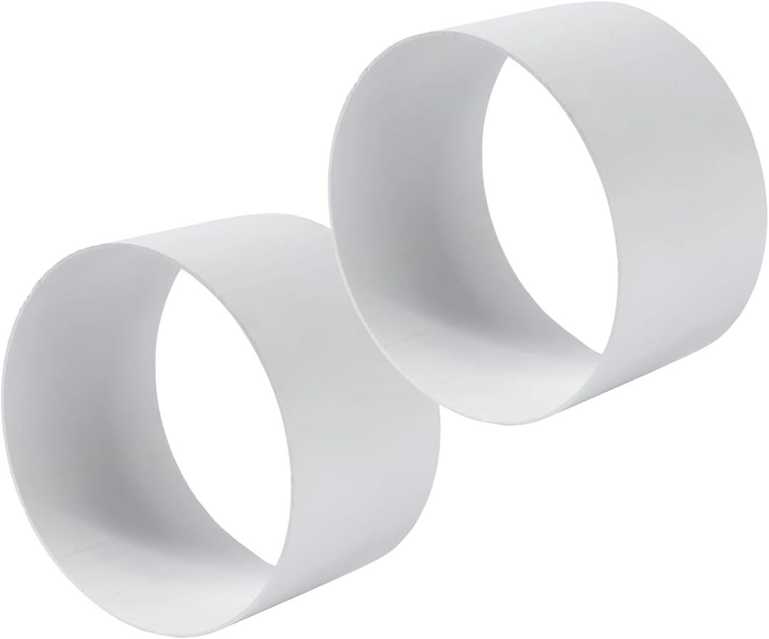 Vent Systems 4" Inch - Pack of 2 - Female Fit in-line Air Vent Duct Couplers for 4 inch Pipe - Straight Inline Ventilation Pipe - Plastic Ducting Connector for Cooling Heating Ventilation HVAC Systems