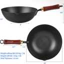 Souped Up Recipes 10 Inch Carbon Steel Wok For Electric, Induction and Gas Stoves (Lid and User Guide Video Included)
