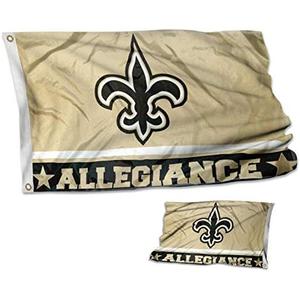 WinCraft New Orleans Saints Double Sided Allegiance Flag(5ft x 3ft, Color Black & Beige)