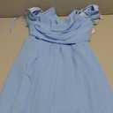 IBTOM CASTLE Flower Girls Dress Halter Pleated Chiffon Junior Bridesmaid Dress Wedding Flowy A-line Party Pageant Prom Dress (11-12 Years, Blue)