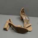 DREAM PAIRS Women's Chunk Low Heel Pump Sandals, 8