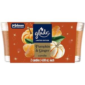 Glade 3-Wick Scented Candle Jar, Pumpkin & Ginger, Air Freshener Infused with Essential Oils, 6.08 Oz, , 3 Pieces