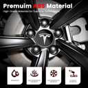 4 Pack Car Wheel Center Hub Cap Kit with 22 Lug Nut Covers, 2.2 in (56mm) Wheel Rim Covers Center Hubcaps with Emblem for Model 3 / Model Y, Black & Silver Exterior Decoration for Tesla