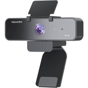 4K Webcam with AI Tracking & AI Framing, Autofocus, Gesture-Controlled 5X Zoom, Noise-Canceling Mic, USB Webcam for PC, Ideal for Streaming, Video Calls, Meetings, Gaming & Recording