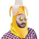 Warmtree Cute Banana Suit Plush Hat - Banana Party Dress Up Hat for Halloween & Cosplay