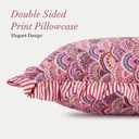 14x36 Inch Cotton Block Print Ruffle Sham Cover,Handmade Boho Floral Block Print Pillowcase,Ruffle Trim,Soft Decorative Cushion Case for Bedroom,Farmhouse&Cottagecore Bedding