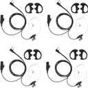 Earpiece Compatible with BTECH, Kenwood, Retevis Walkie Talkie with Mic Tansparent Air Acoustic Tube Headset 4 Pack (Normal)
