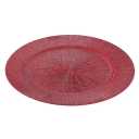Tanlade 50 Pcs Red Charger Plates Bulk, 13" Round Plastic Dinner Charger Plate, Shiny Golden Table Chargers Serving Plates Catering Tabletop for Thanksgiving Halloween Christmas Wedding Party Decor
