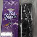 Nattork Adjustable Little Kids Ice Skates with Double Runner for Beginners Toddlers Ice Hockey Skates Strap Fastening Comfortable (Black)