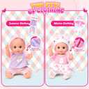 AuntyFey Baby Doll with Accessories Set, Baby Dolls Set for Toddler Girls 3-5 6-12, Baby Doll Playset, Baby Dolls for 5 Year Old Girls, Baby Doll Toys Pretend Play Toy(Backpack)