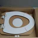 Mayfair Linden Slow Close Toilet Seat, Non Slip Heavy Duty Wood, Easy Install, Elongated, White