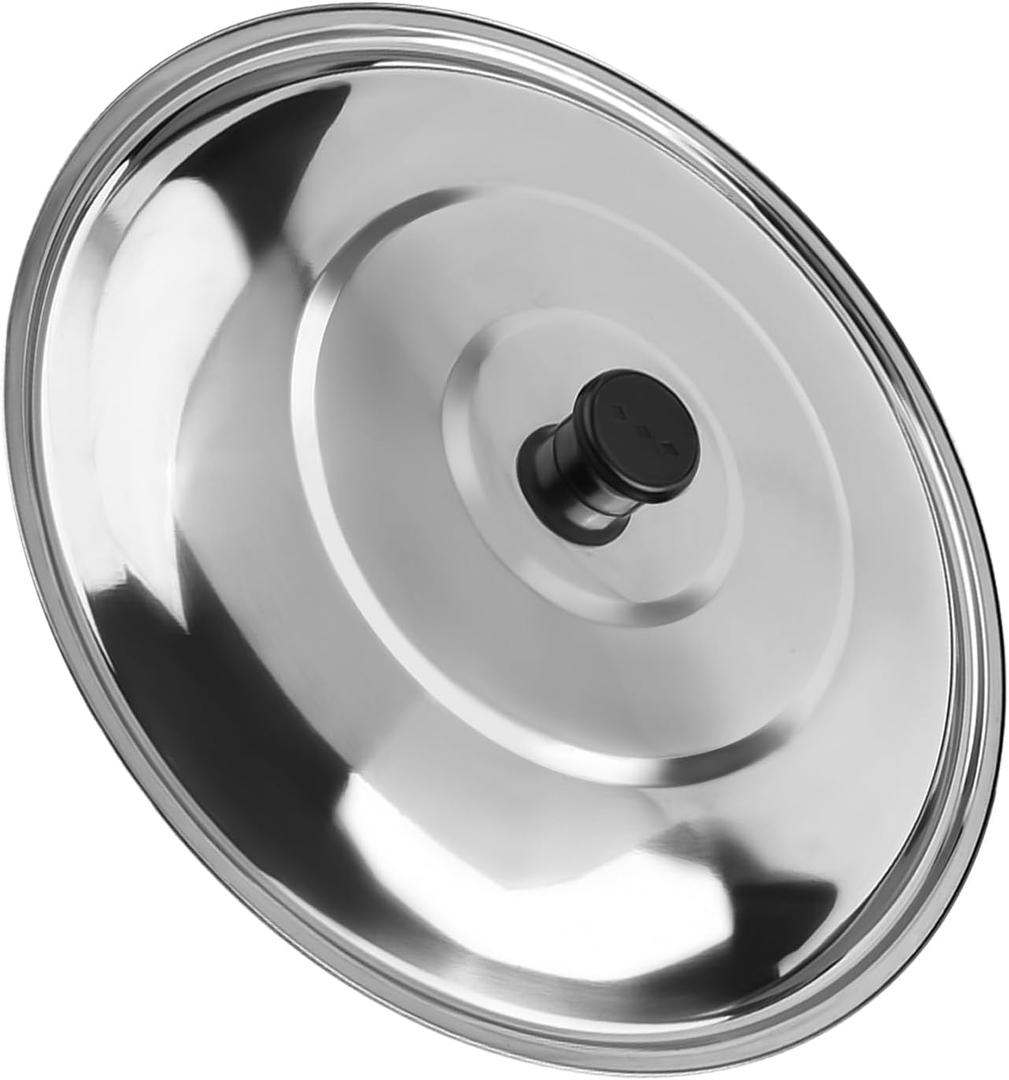 Stainless Steel Pan Lid, 12'' 13'' 14'' 15'' Wok Lid With Knob Cooking Pot Lid Frying Pan Cover Replacement For Kitchen Accessories (36cm)