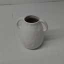 White Ceramic Vase with 2 Handles, Modern Farmhouse Vase for Home Decor, Rustic Terracotta Vase, Decorative Pottery Flower Vase, Clay Samll Vase, Centerpieces for Dining Table - 7 Inch Tall