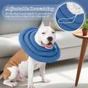 IDOMIK Dog Recovery Collar, Waterproof Soft Dog Cone After Surgery, Comfy Protective Elizabethan Collar Alternative for Dogs Cats, Adjustable Pet Neck Donut Cone Anti-Licking Biting Wounds,Navy,2XL