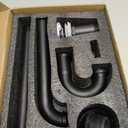 RANDOM Matte Black P Trap Bathroom Sink 1-1/4 inch U-Shape Sink Trap with Pop Up Drain Stopper Without Overflow,with Slip Joint Extension Tube,Adjustable Height Sink Waste Drain Bottle P-Trap Kit