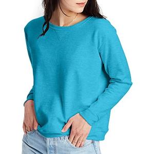 Hanes womens Crewneck Sweatshirt, Ecosmart Fleece Pullover With V-notch, Sweatshirt for Women, Small