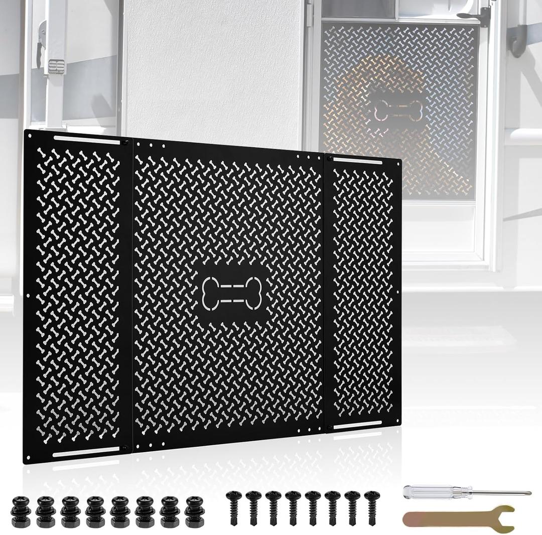 Kohree RV Screen Door Protector: Bone Pattern Design RV Entry Screen Defender Door Grille for Dogs - 20'' Height & Adjustable Camper Screen Door Protector Width from 18.2" to 31.8"