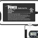 iPower 4 by 7-Inch Reptile Heat Mat with Temperature Adjustable Controller Knob, LCD Digital Aquarium Thermometer, Under Tank Warmer Terrarium Heat Pad for Reptiles and Amphibians