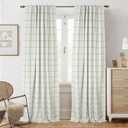 DriftAway 2 Panels 100% Blackout Windowpane Plaid Linen Curtains Double Layer Drapes for Bedroom 96 Inches Long Farmhouse Thermal Insulated 3.25 Inch Rod Pocket Back Tab for Living Room Navy Blue